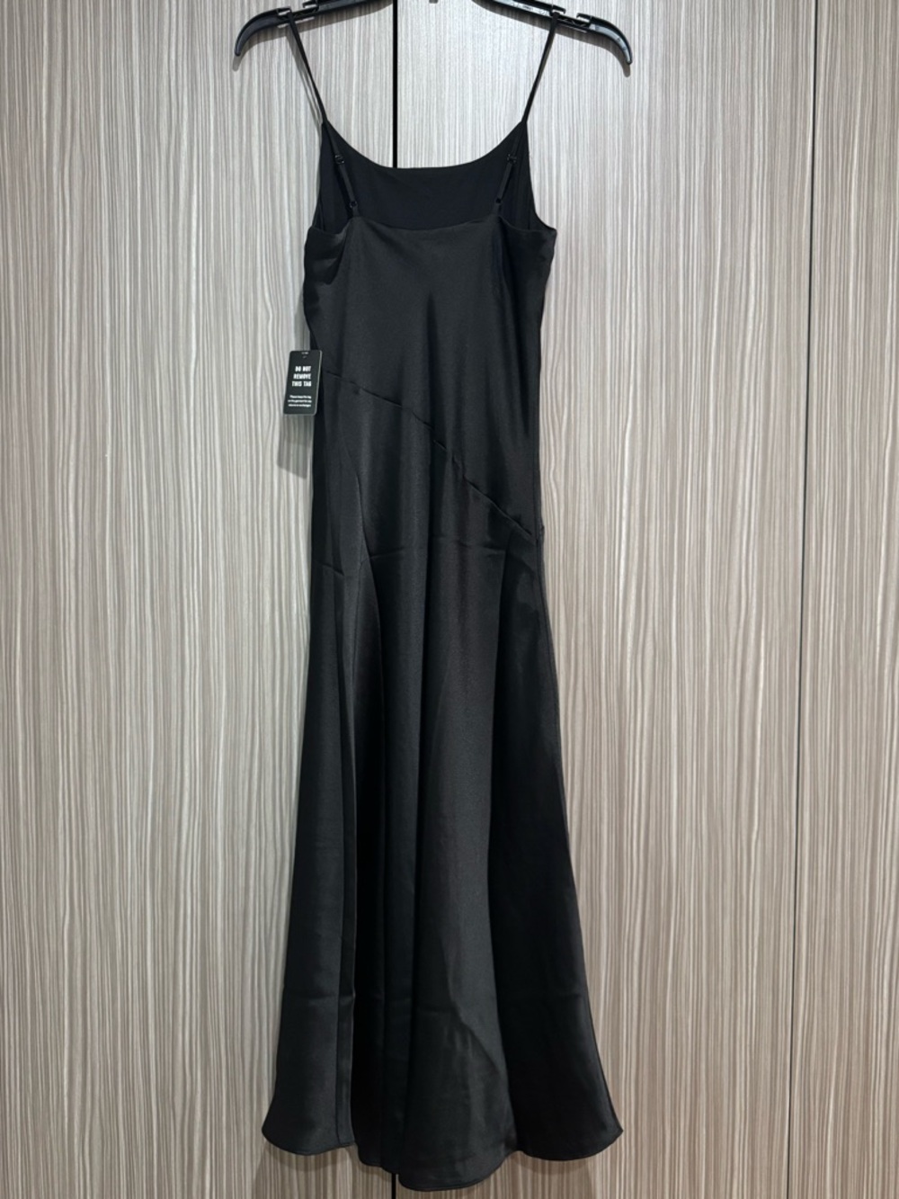 Express Satin Scoop Neck Midi Downtown Cami Slip Dress - Picture 2 of 5